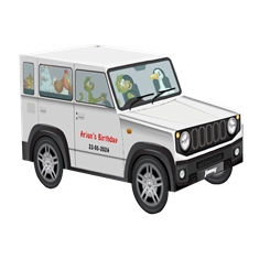 Large Pearl White Jimny SUV Shape Gift Box | Pack of 10 | Personalized or Plain